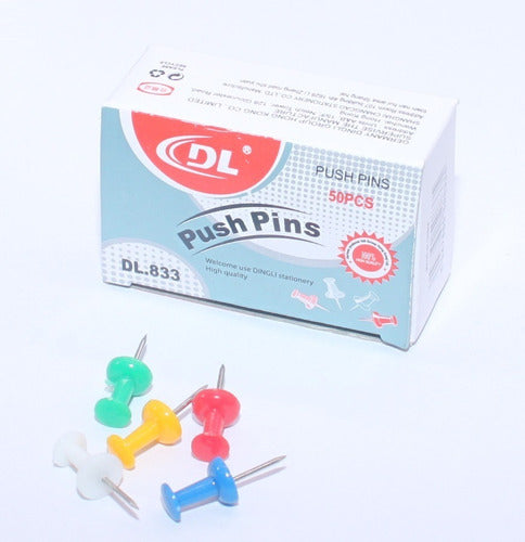 Dingli Colored Thumbtacks 50 Units DL 833 Opaque 0