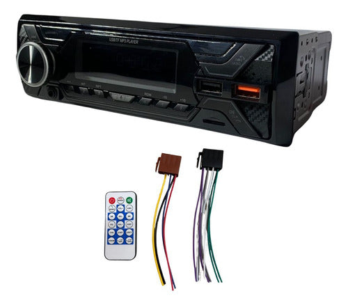 GEBA Stereo Auto 1 Din Frente Fijo Mp3 Bluetooth Fm Usb Rca 720s 0