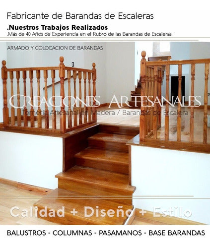 Torneria Artesanal Balustre Balustro Columna Madera Pino Escalera Baranda Pasam 7