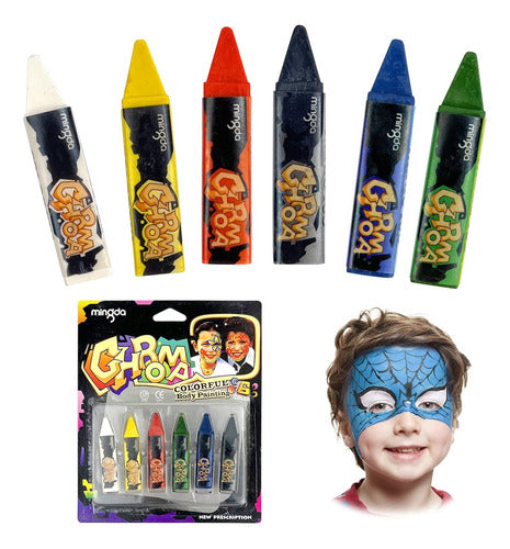 Maquillaje  Pintura Facial Crayones Para Niños X 6 0