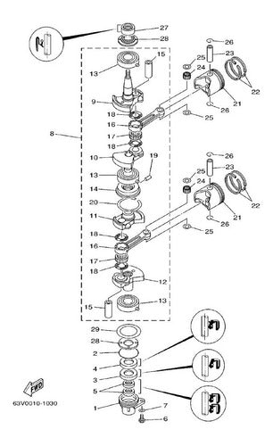 Ruleman De Bancada Cigüeñal De Motores Yamaha 15hp 2 Tiempos 1