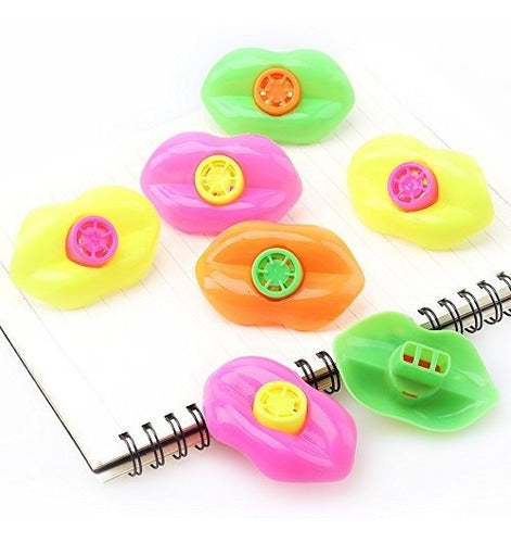 Lip Whistles AmyBenton 48pcs Plastic Lip Whistle Toy Party Favors 6