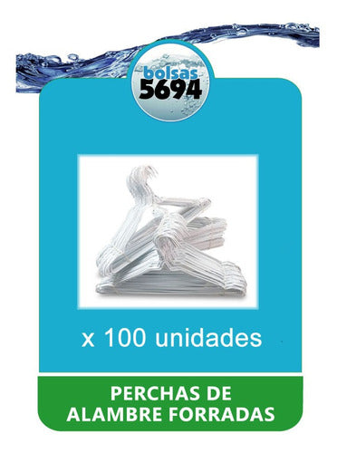 Perchas De Alambre Forradas Blancas X 100 U. Resistentes Ok. 1