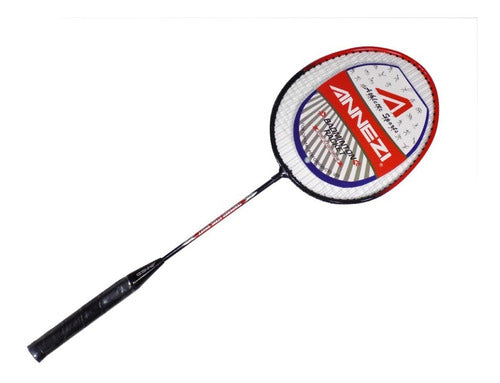 Set Badminton Annezi 4 Raquetas Acero + 2 Plumas + Red Bolso 4