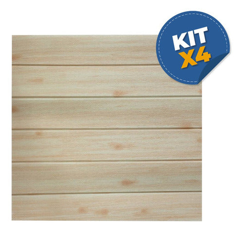 Kit X 4 Revestimientos Autodhesivos 3d - Tablas De Madera Cl 1