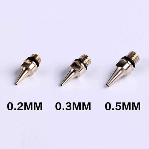 Set of Nozzle Tips for Gravity Feed Airbrushes 0.2 0.3 0.5mm 1