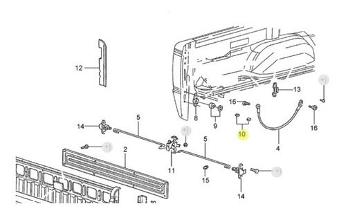 Inserto Bisagra Porton Ford Ranger Cab Simple 94 95 5