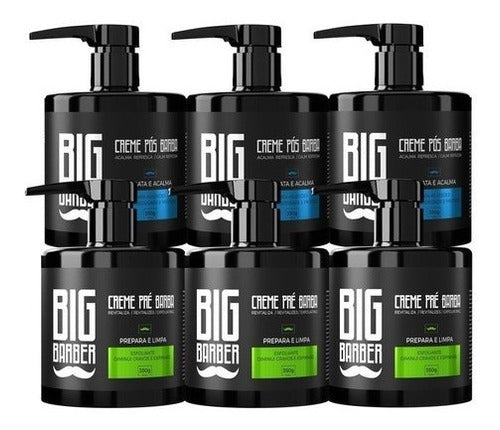 Combo Creme Pré E Pós Barba Big Barber 350g Caixa 6 Unidades 0