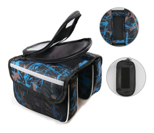 Generica Double Pocket Pannier Bike Bag with Cell Phone Holder Print 3