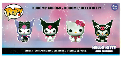 Muñecos Hello Kitty Y Kuromi Caja Regalo 4 Personajes 1