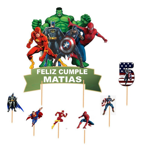 Adorno Torta Cake Topper De Avengers Súper Heroes 0