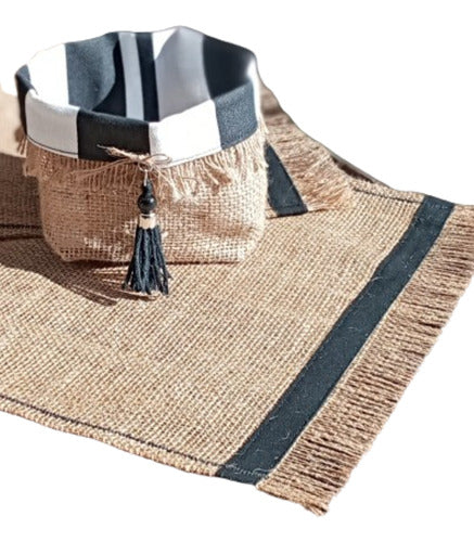 Con Mucho Mimo Rustic Burlap Placemats - Set of 4 2