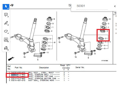 Honda Cubeta Direccion Superior Orig CB1 125 Centro Motos 3