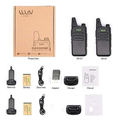 Wln Kdc1 Mini Walkie Talkie Uhf 400  470 Mhz Radio Bidirecci 4