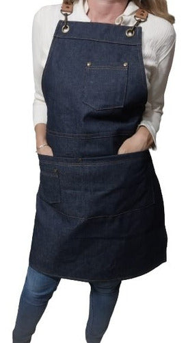 Lapaulita.deco Griller Apron with Jean and Leather Straps 4