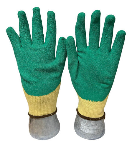 Duty G10 Rugoso Gloves Size 10 Green and Yellow Pack of 12 3