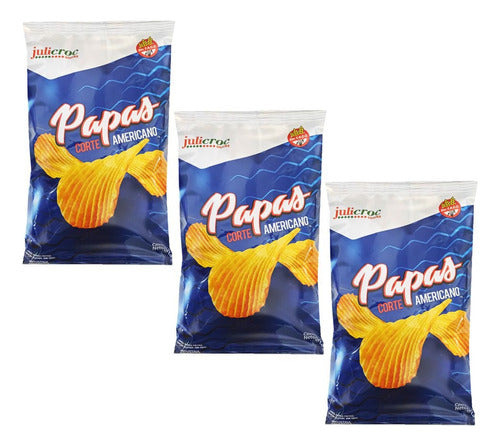 Papas Fritas Corte Americano Julicroc Snack Sin Tacc 80g X3 0