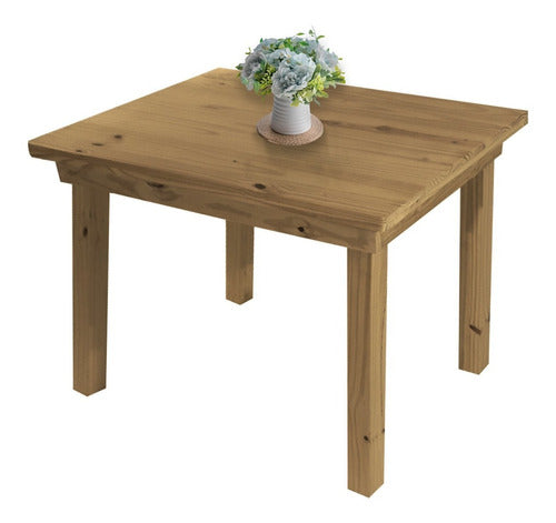 Modern Solid Wood Dining Table Straight Leg 100x80 Sajo 0