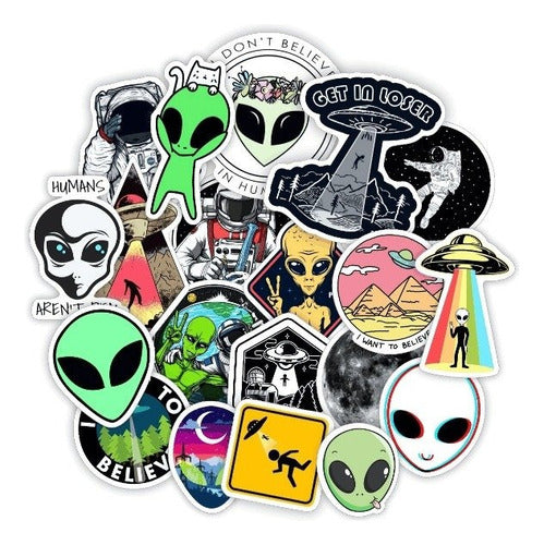 Calcos Stickers Vinilo Termo - Ovnis Espacial 0