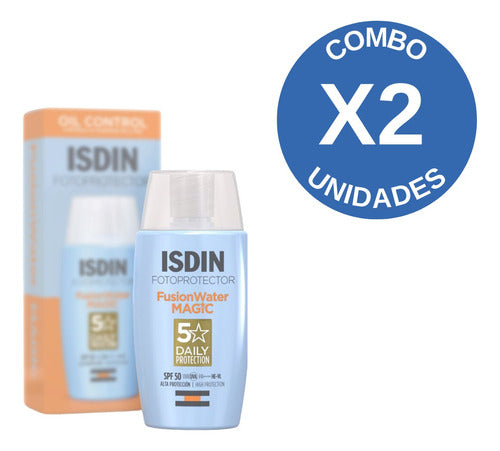 Isdin Fotoprotector Fusion Water Fps50 X 50ml Combo X 2 1