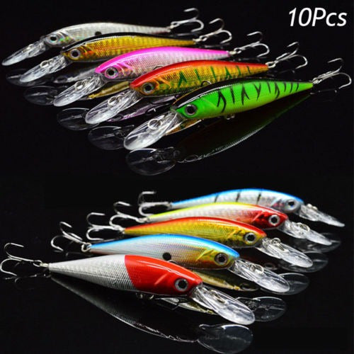 Mucho 10pcs Tipos De Señuelos De Pesca Dura 0,35 Oz Con  6 G 1