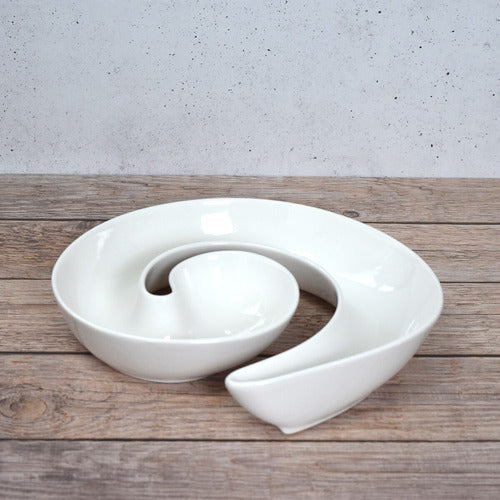 Telecompras Cs White Spiral Ceramic Appetizer Dish 1