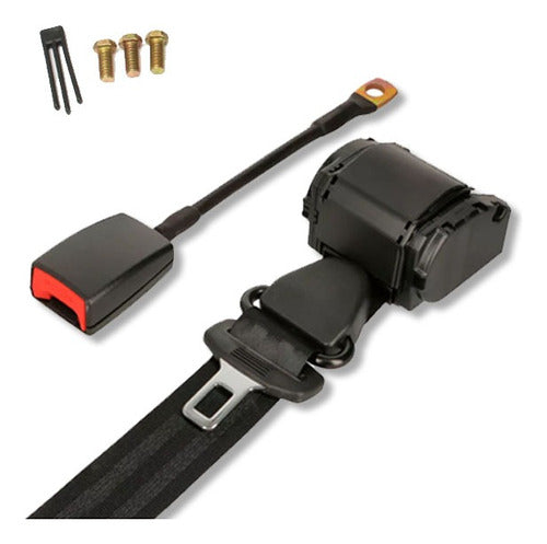 Retractable 3-Point Front Seatbelt with Inertial Reel - Complete Installation Kit 0