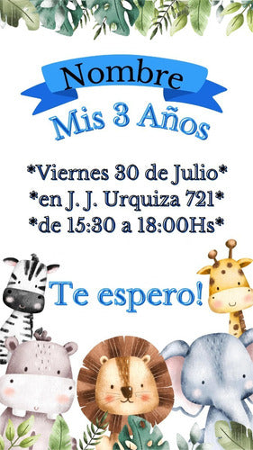 Diseños Alta Pinta Safari Birthday Invitation Virtual Card 4