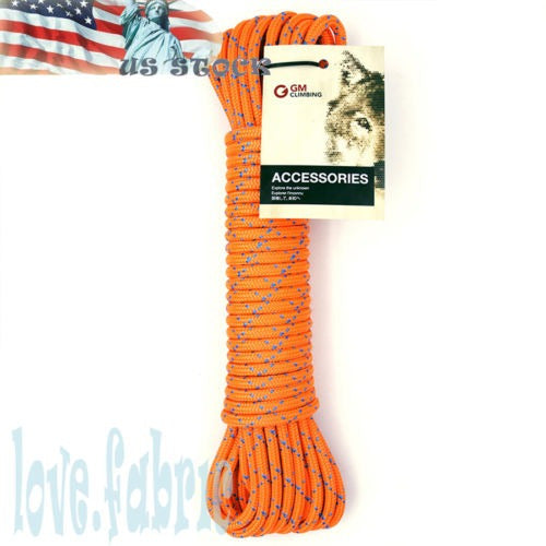 50 Pies 5/16 '' Doble Trenza Accesorio Cable Cuerda Naranja 2