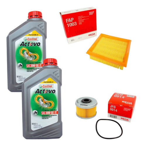 Castrol Tornado Service Kit Mineral + Wega Air and Oil Filter 0