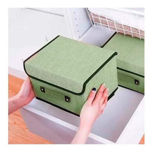 Home Basics Organizer Storage Box in Linen Fabric 45x30 23