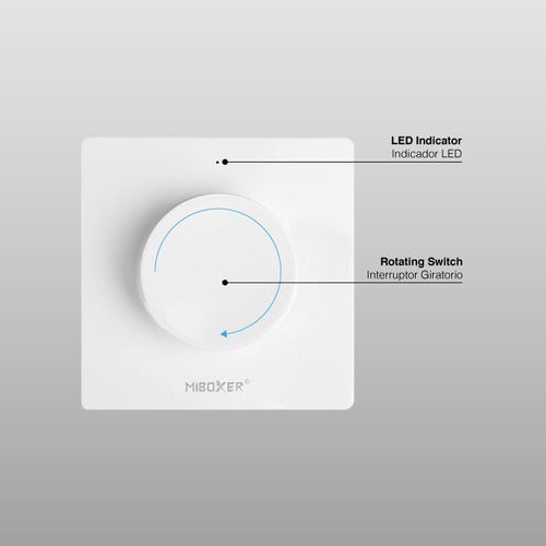 Demasled White Rotary Remote Dimmer Magnetic 3v 1