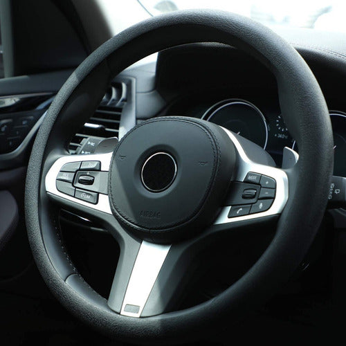 NL Steering Wheel Cover + Silicone Key Cover Fiat Strada Idea Black 2