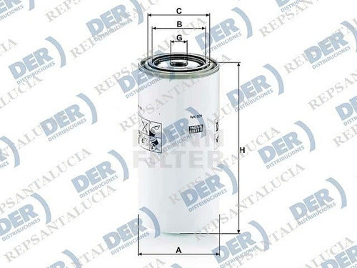 Mann Filter Filtro Combustible Pesado Holanda / Doosan / Cassed - Ih. 1