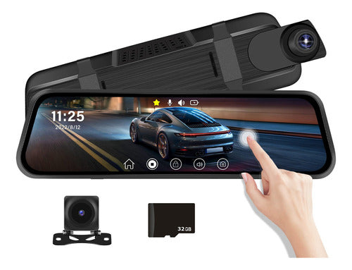 CAMECHO Dash Cam Mirror with 9.66 Inch Touch Screen 0