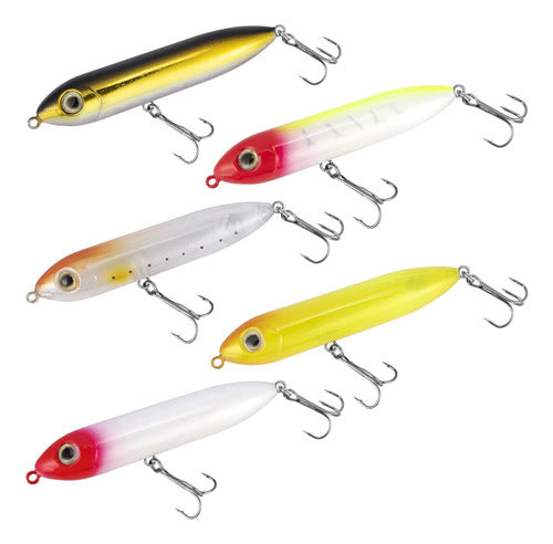 Alwonder Topwater - Fishing Lures Bait Set of 5 Units with Triple Hook 0