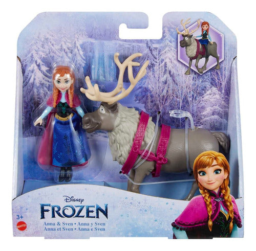 Disney Frozen Anna Doll and Sven Figure by Mattel 0