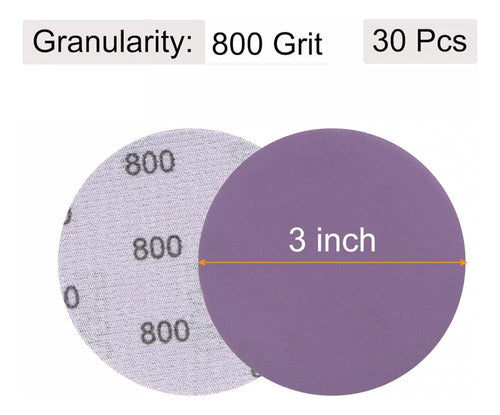 Uxcell 762 cm Purple Sanding Discs, 800 Grit for Wood and Metal 1