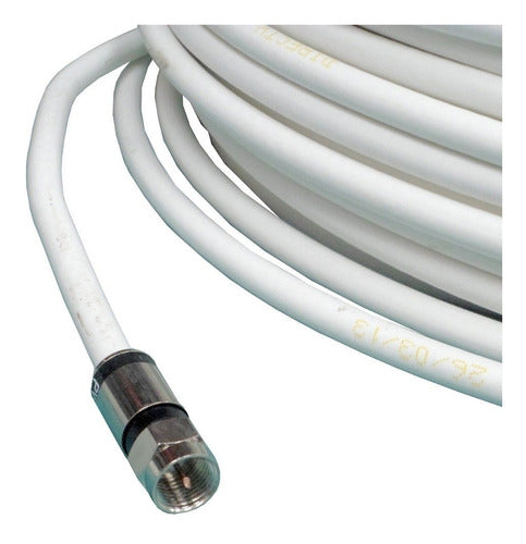 FPC 20 Mts Cable Coaxial HD Blanco, Con Fichas RG6 Colocadas 2