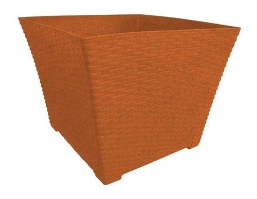 Yop Square Orange Planter 27x27x30.5cm Recyclable Plastic 0