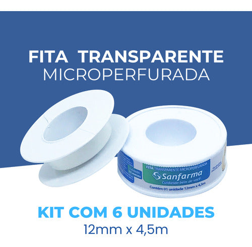 Fita Trasparente Microperfurada Sanfarma 12mm X 4,5m 6 Unid 1