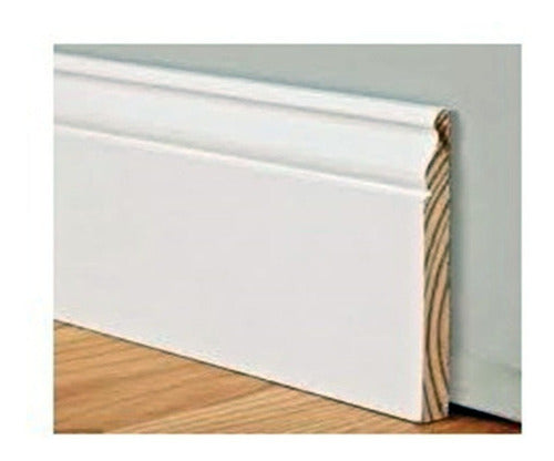 Prepainted White MDF Baseboard with 10 cm Molding - Sold by Strip 2
