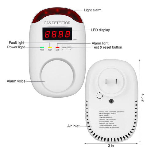 KH Alert Detector De Gas Natural, Alarma Y Monitor De Gas Doméstico 1