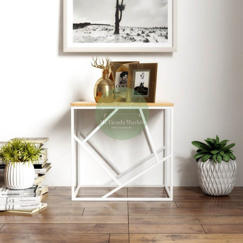Industrial Side Entry Table Paradise Wood Iron 0