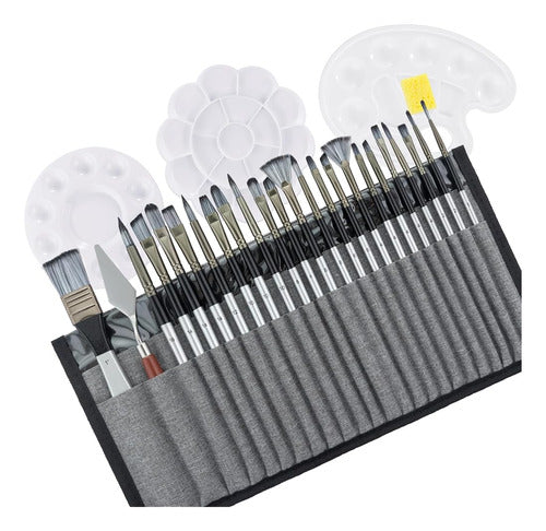 Falling In Art 28-Piece Painting Brush Set 0