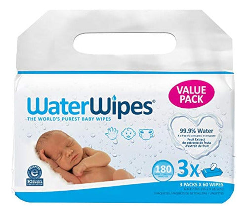 Waterwipes Sensitive Baby Wipes 60 Cuenta 3 Paquetes 0