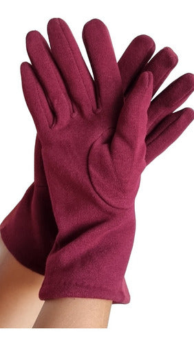 Suede Gloves Women Floral Detail Winter Warmth 4