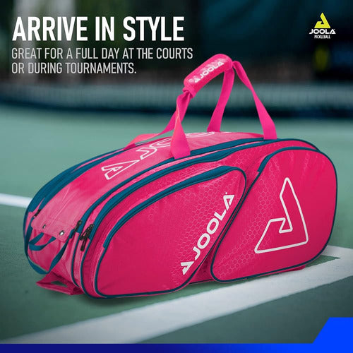 JOOLA Tour Elite Pickleball Bag, Hot Pink/Blue 3