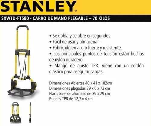 Stanley Folding Hand Truck 70kg SXWTD-FT580 3