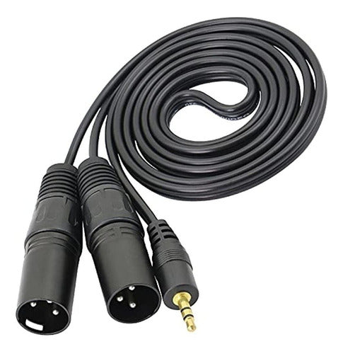 Xmsjsiy Cable Estéreo De 3,5 Mm A Xlr 1/8 Trs A 2 Xlr Macho 0